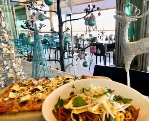 Mie Goreng and Pizza lunch with Christmas decorations in Geraldton